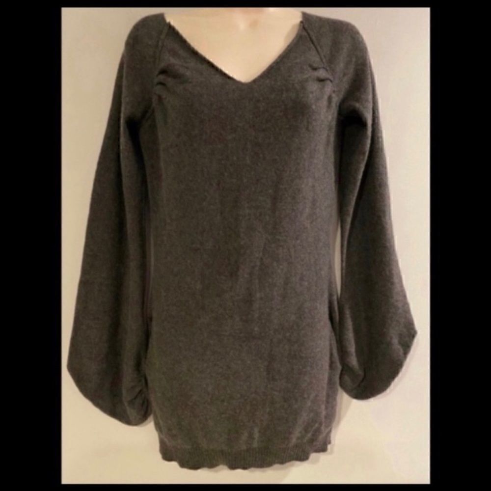 Madisonmarcuscashmere Ruchedcuffsweaterdress/Tuni… - image 4